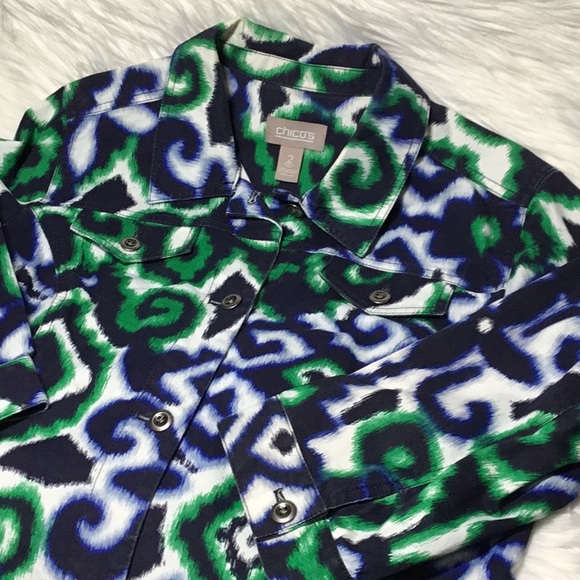 Chico’s Abstract Print Twill Jacket - Picture 5 of 7